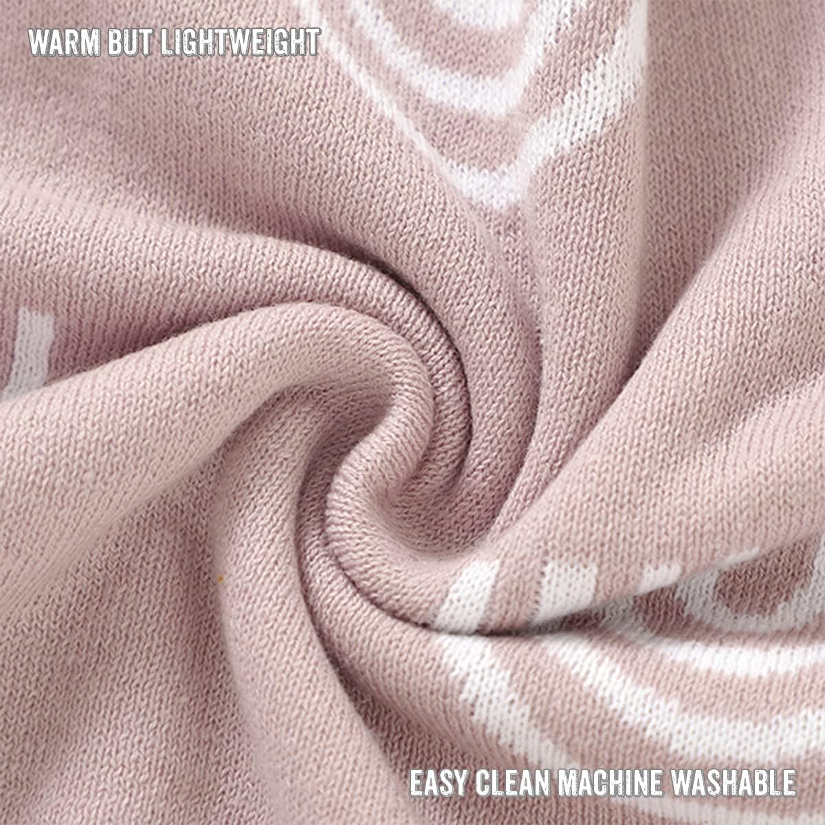 Knit Baby Swaddle Blanket for Girls - 100% Cotton Buttery Soft Cozy Receiving Swaddle Crib Stroller