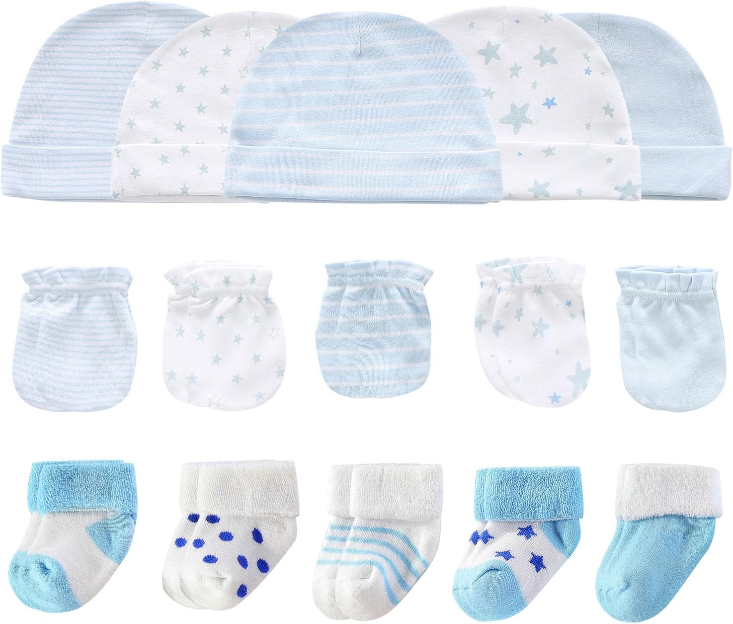 Baby Hats Mittens and Socks Set Cotton Newborn Hat Beanie Soft Infant Girls Boys Caps Gloves 0-6