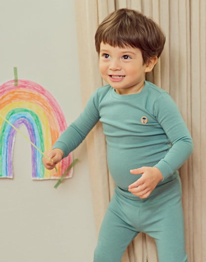 moimoln 6M-8Y Modal Cotton Solid Soft Breathable Baby Toddler Boys Girls Snug fit Pjs Long Sleeve