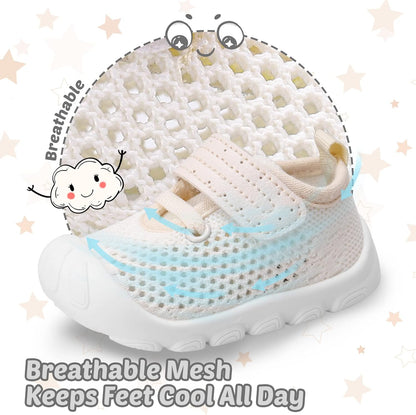 Baby Walking Shoes Toddler Girl Boy Soft Sole Breathable Mesh Slip on Summer Wide Shoes Infant