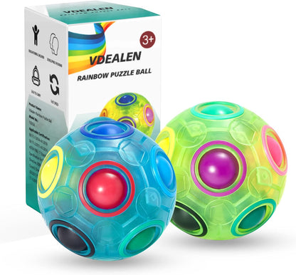 Vdealen Magic Rainbow Puzzle Ball, Fidget Ball Puzzle Brain Teaser Fidget Toy for Boys & Girls