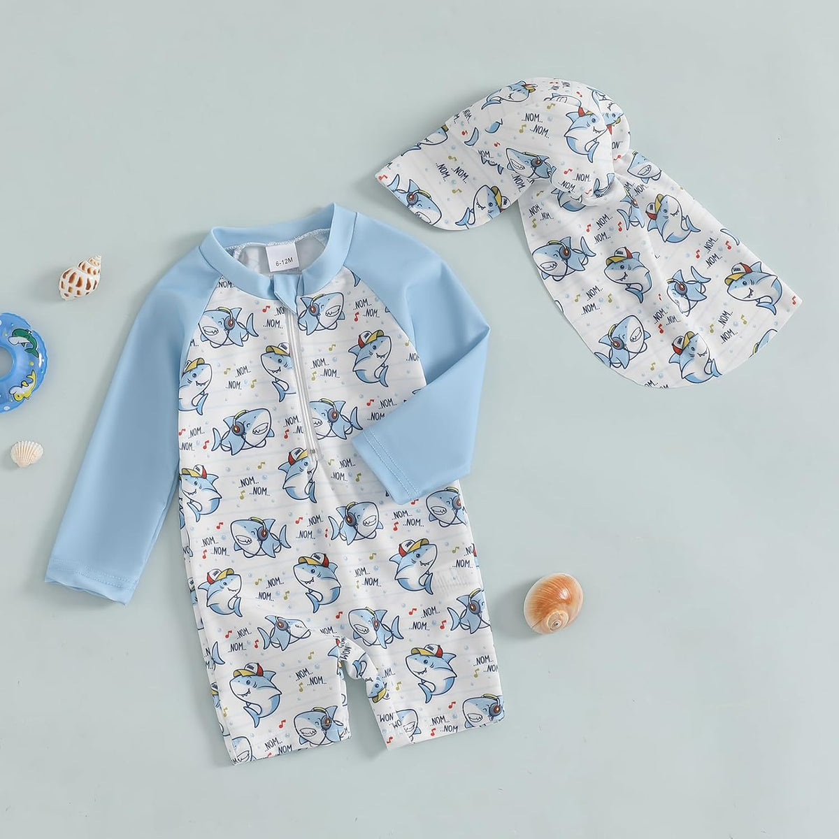Hnyenmcko Baby/Toddler Boy Rash Guard Swimsuit Long Sleeve One Piece Zipper Swimwear Sunsuit Infant