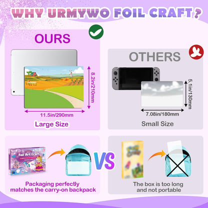 Foil Arts and Crafts for Kids Ages 4-8, Large Size Princess Fun Foil Art Craft Supplies Kits, No