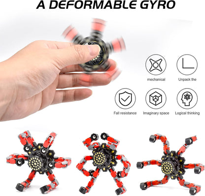 4 PCS Fidget Spinner Sensory Toys,Creative Top Spinning Stress Relief Hand Toy,Transformable Chain
