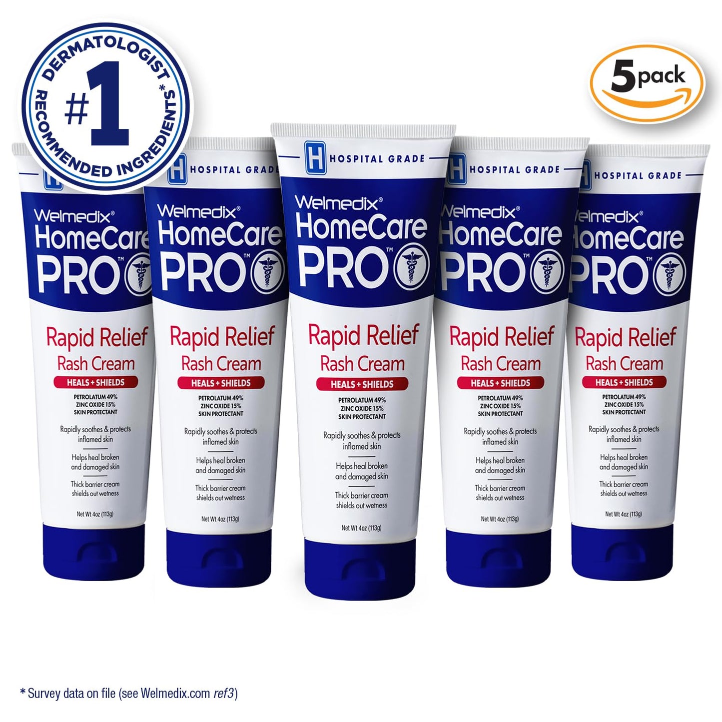 Rapid Relief Diaper Rash Cream with Zinc Oxide, Hospital Grade Barrier Cream for Adults, and Babies