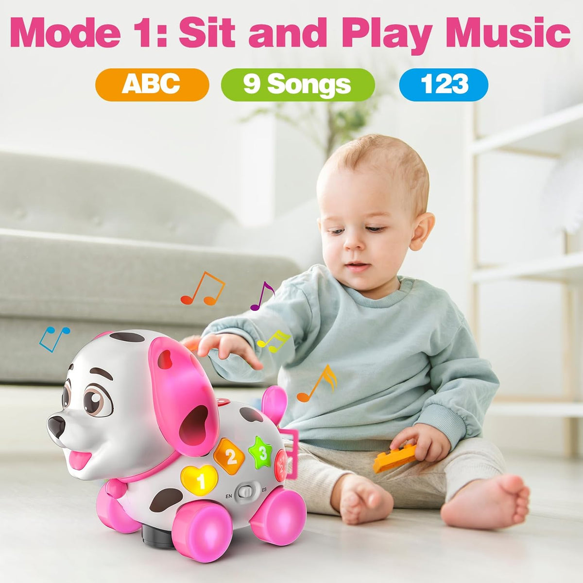 3-in-1 Musical Puppy Toys for 1 Year Old Girl Gift, Educational Baby Toy 6-12-18 Month, 1st