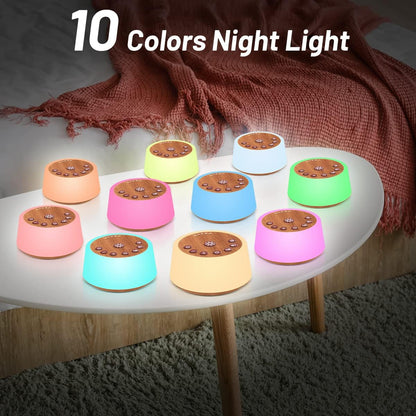 Color Noise Sound Machines with 10 Colors Night Light 25 Soothing Sounds and Sleep White Noise