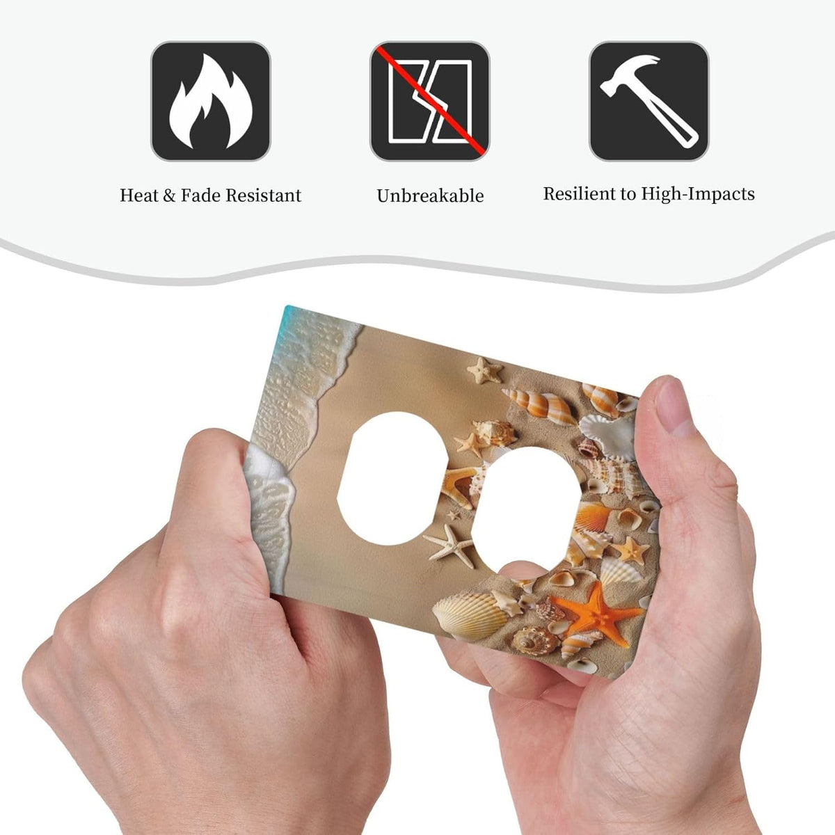 Decorative Outlet Covers Beachy Sea Ocean Seashell Starfish 1 Gang Duplex Light Switch Cover Plate