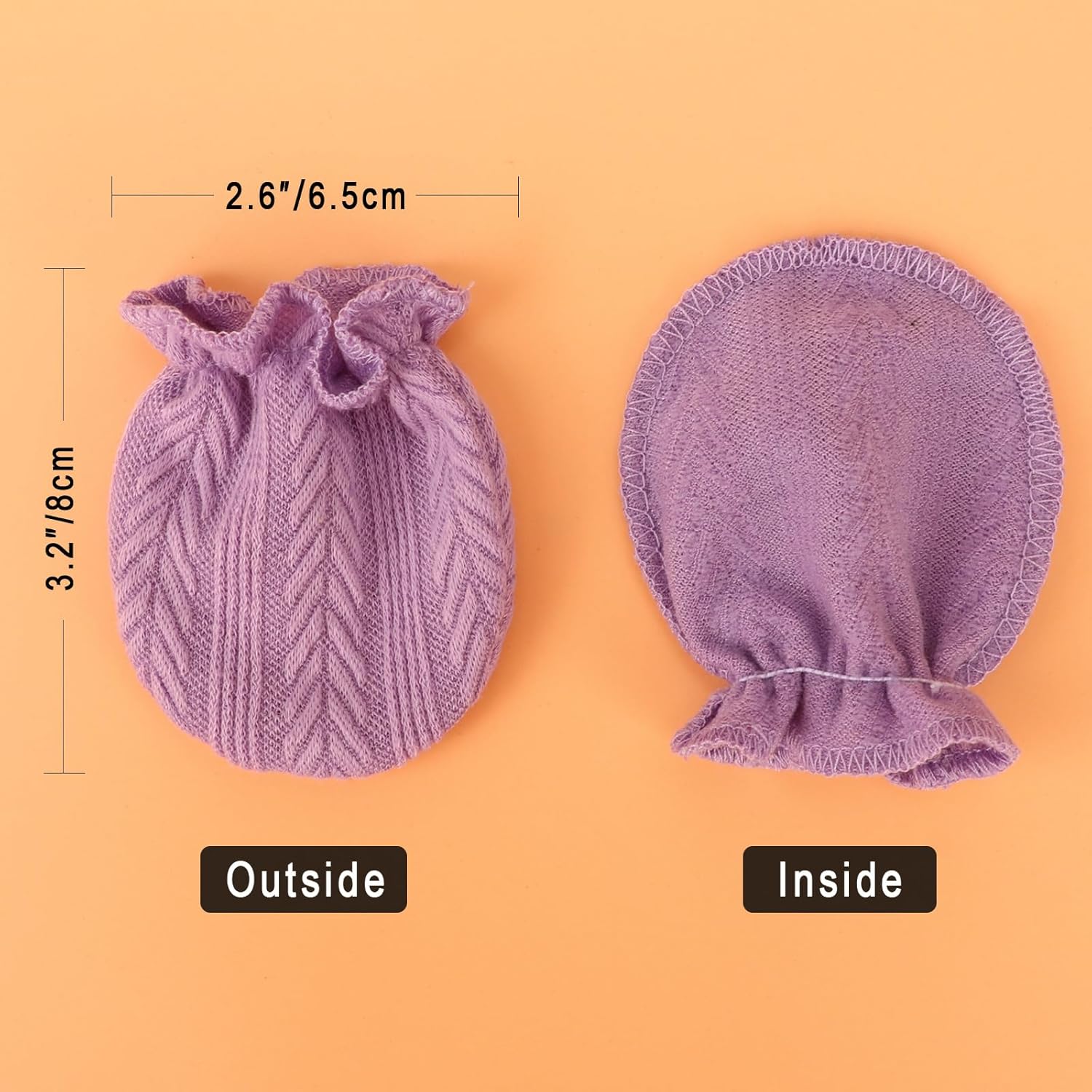 BQUBO Newborn Infant Toddler Mittens No Scratch Cotton Elastic Wrist Gloves Hypoallergenic for 0-6