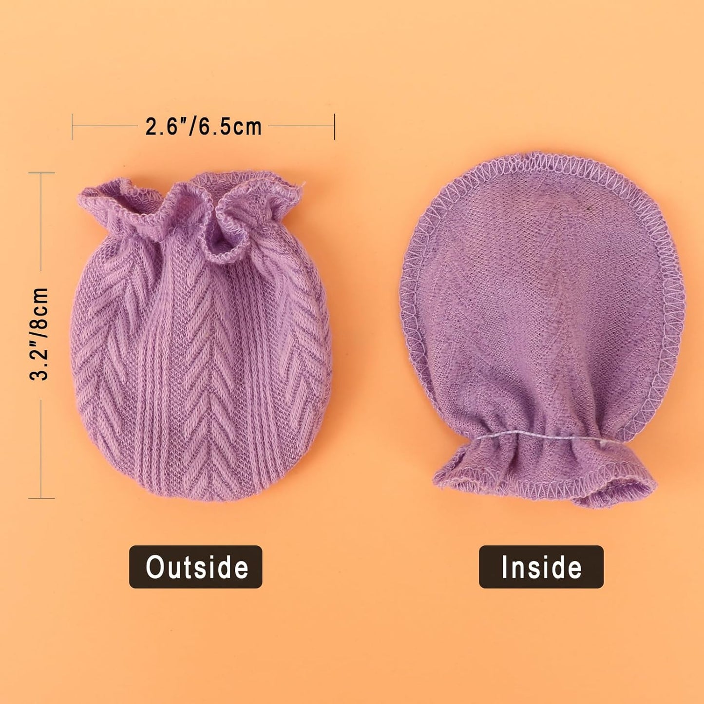 BQUBO Newborn Infant Toddler Mittens No Scratch Cotton Elastic Wrist Gloves Hypoallergenic for 0-6