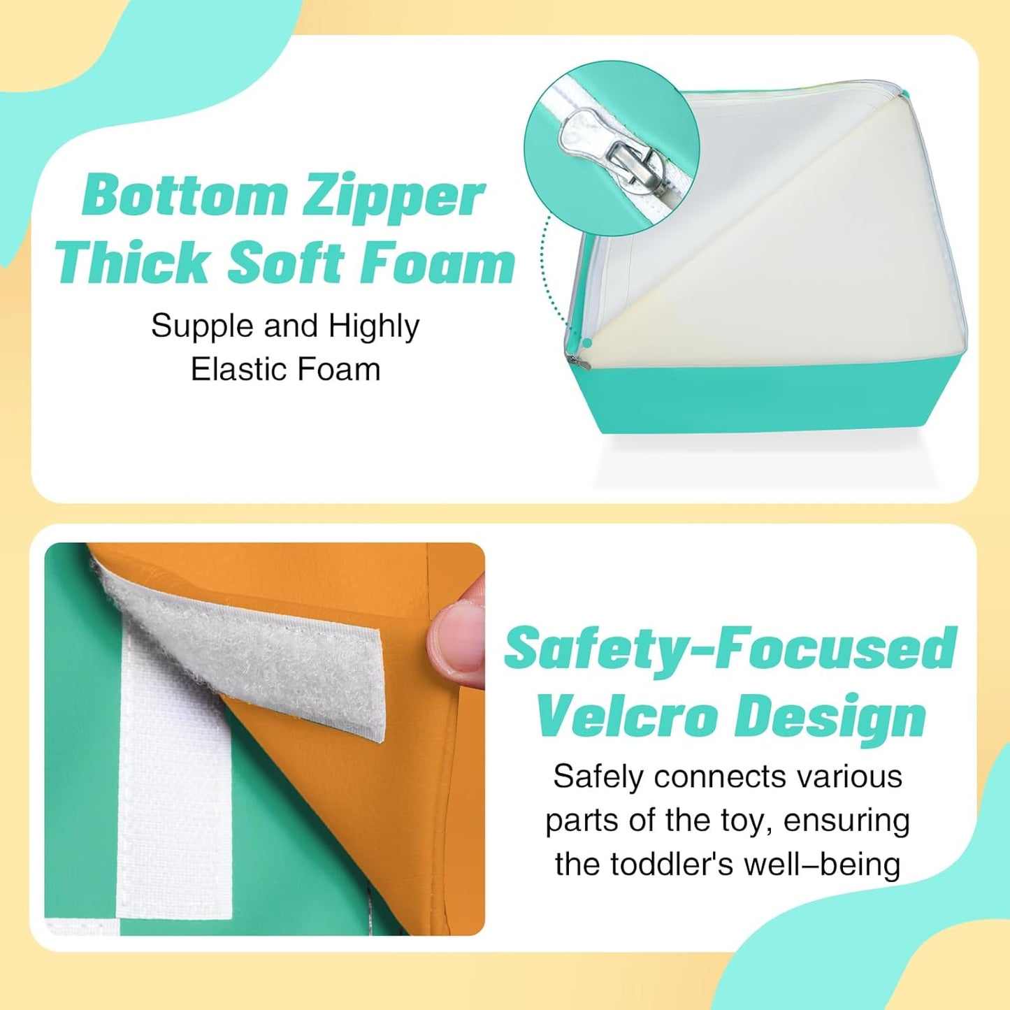 6-Piece Soft PU Leather Toddlers Climbing Toys, Baby Foam Climbing Blocks for Toddlers 3, Indoor