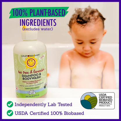 California Baby Tea Tree & Lavender Baby Shampoo And Body Wash - Allergy Tested Baby Soap and