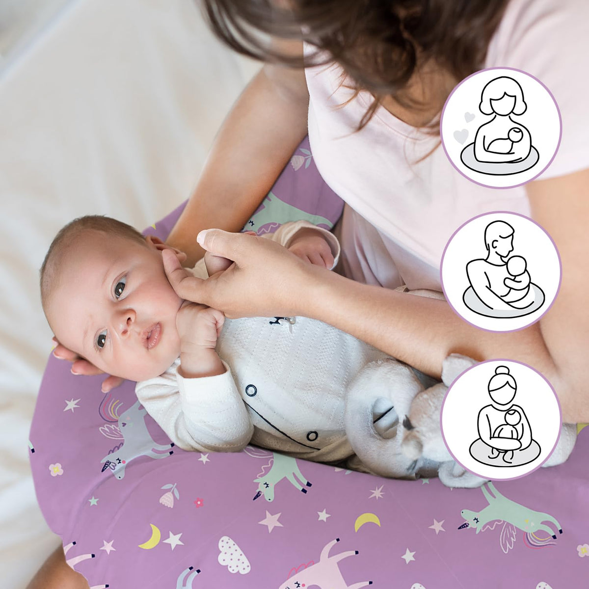 Little Grape Land Nursing Pillow for Infants, Breastfeeding Pillows, Baby Support Pillow for