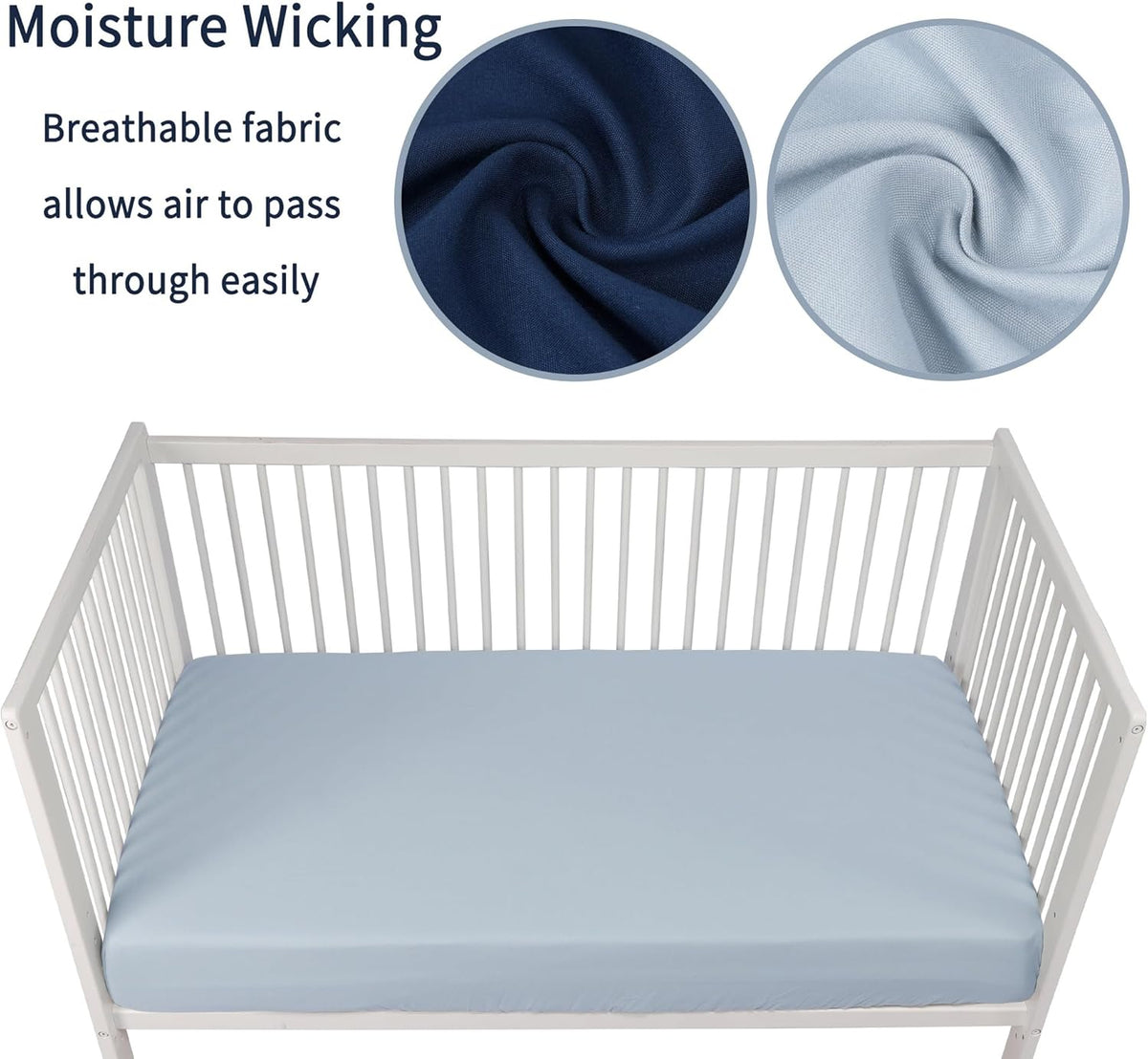 Baby Crib Sheets for Boys Girls, 2 Pack Fitted Crib Sheet for Standard Crib and Toddler Mattress
