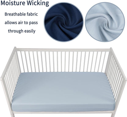 Baby Crib Sheets for Boys Girls, 2 Pack Fitted Crib Sheet for Standard Crib and Toddler Mattress