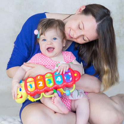 KiddoLab Lira Baby Musical Toy with Lights & Music – Interactive Caterpillar Spinner & Stacking
