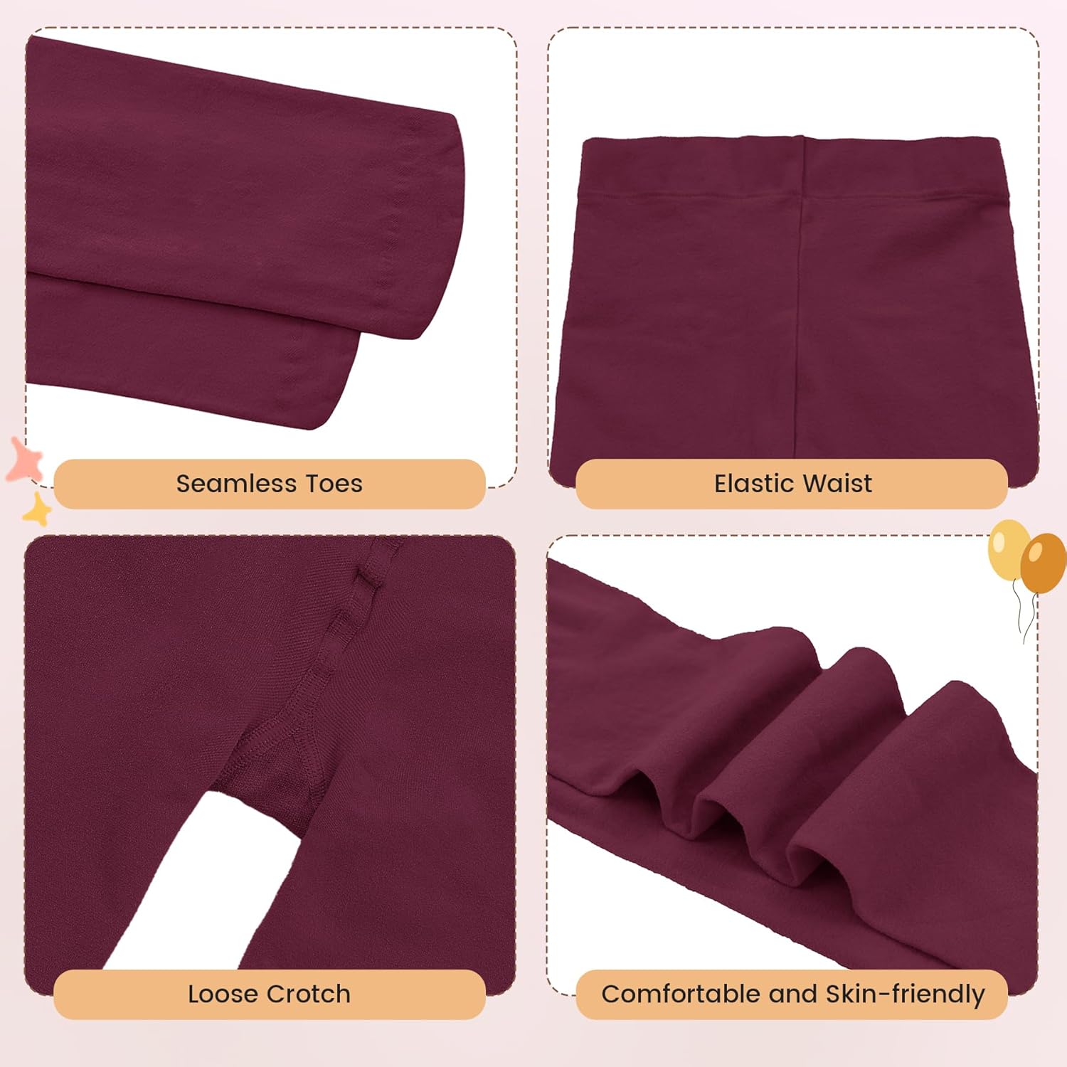 Girls Ballet Dance Tights for Toddler Baby Soft Athletic Leggings Infant Elastic Dance Tights for