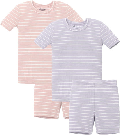 AVAUMA Stripe Pattern Baby Boys Girls Pajama Set Kids Toddler Snug fit Ribbed Sleepwear pjs for