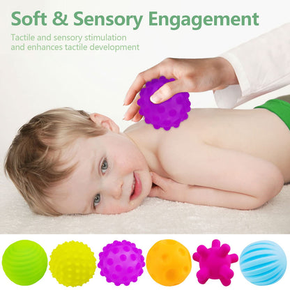 ROHSCE Sensory Balls for Baby Sensory Baby Toys 6 to 12 Months for Toddlers 1-3, Bright Color