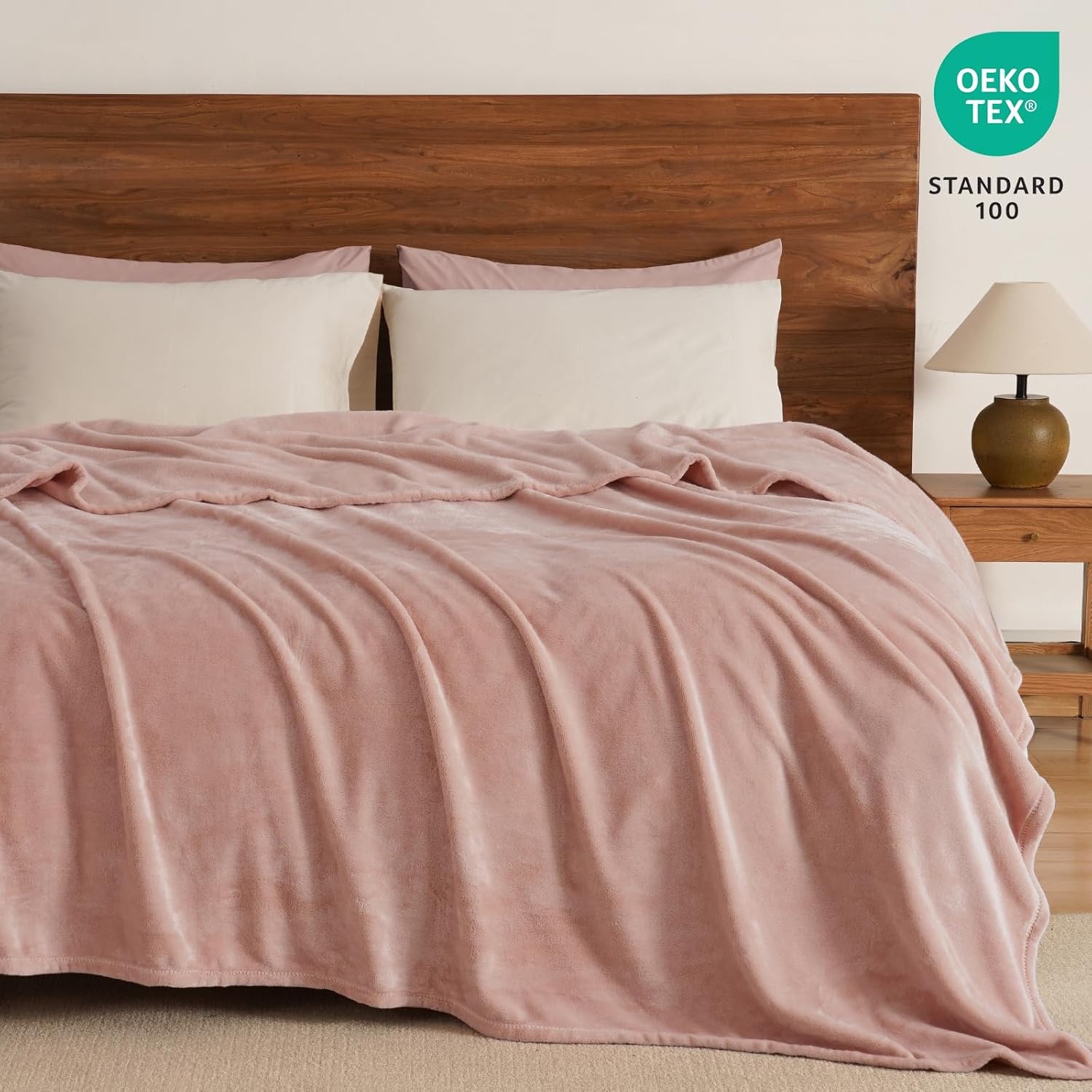 PHF Ultra Soft Fleece Blanket Queen Size, No Shed No Pilling Luxury Plush Cozy 300GSM Lightweight