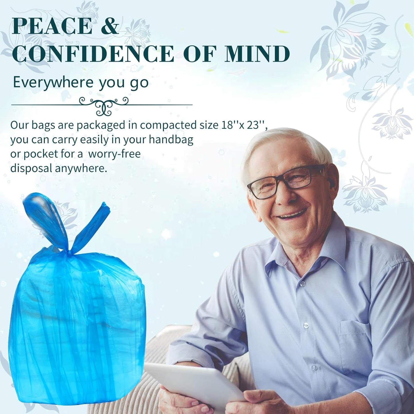 Large Adult Diaper Disposal Bags (18?™’x23?™â€?,96 Pcs, Fresh Scented, Elderly Waste Disposal, Baby