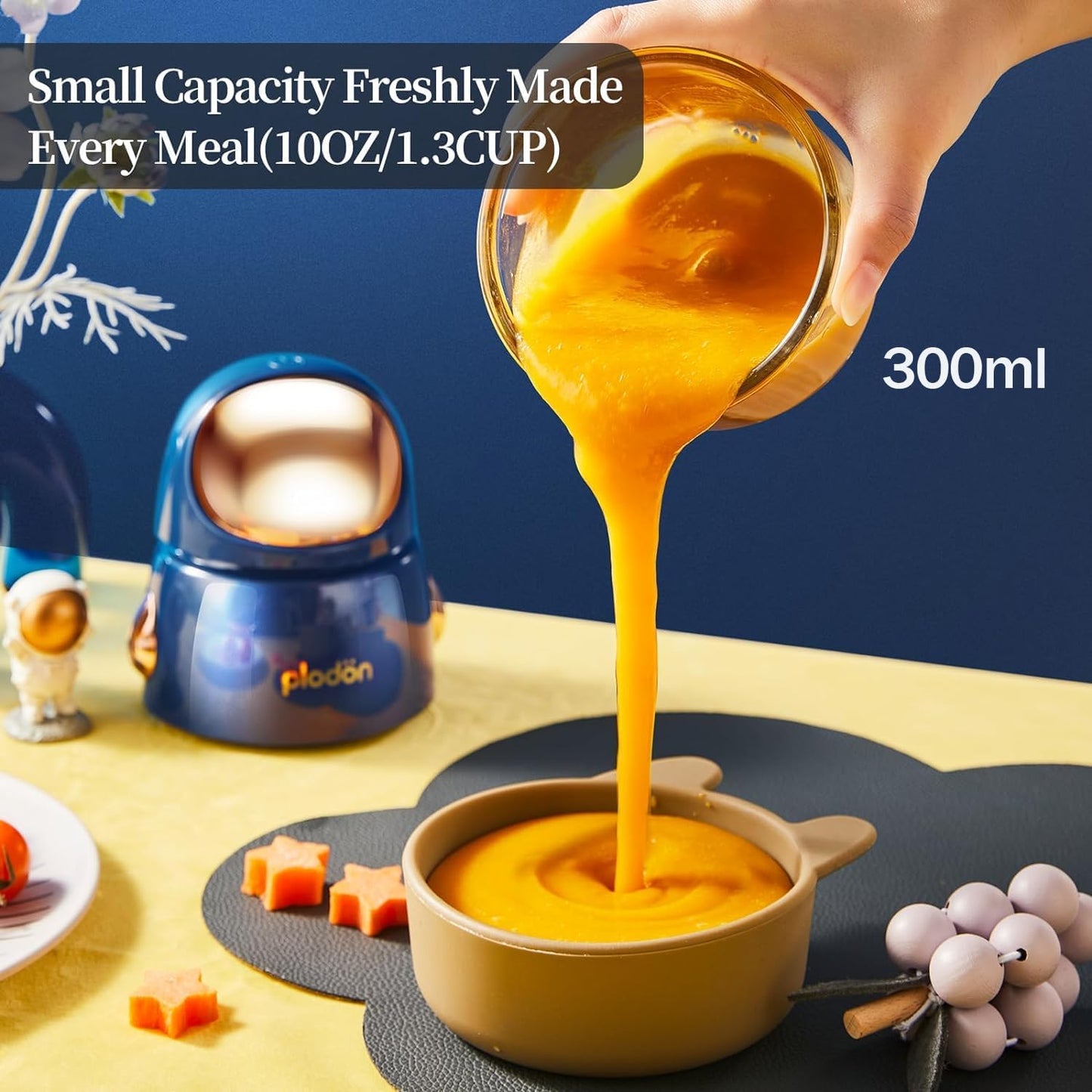 Baby Food Maker Mini Cute and Small Food Processor Puree Blender Grinder Chopper 300ml Cup Glass