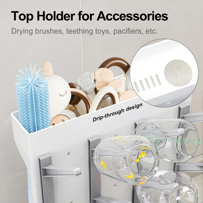 GoMaihe Baby Bottle Drying Rack: Space Saving Vertical Bottle Dryer Holder