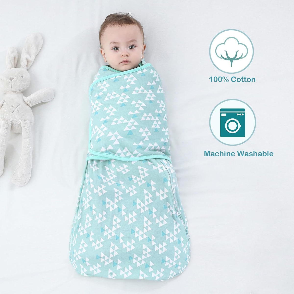 Sleepsack Swaddle,Adjustable Wearable Baby Sleep Sack XL,Miracle Swaddle for Babies Large,100%