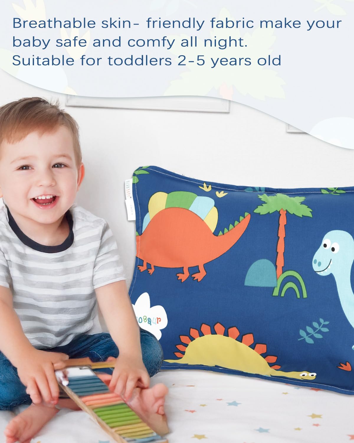 ALVABABY Toddler Pillowcases 2 Pack Organic Cotton Kids Pillow Cover Fit 13"x 18" or 14"x19"