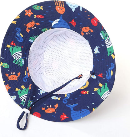 Home Prefer UPF50+ Wide Brim Sun Hat Boys Girls Sun Protection Hat Zoo Beach Swim Safari Bucket Hat