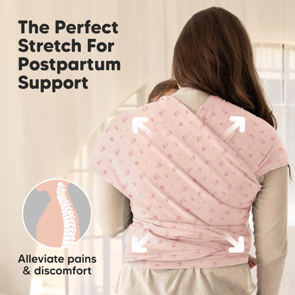 KeaBabies Baby Wrap Carrier, All in 1 Original Baby Carrier (Pink Daisies)