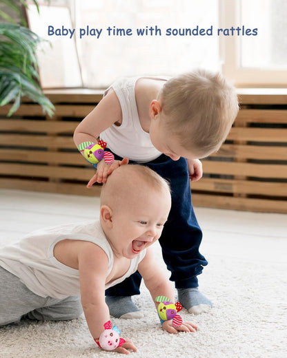 Soft Baby Rattle Toys Foot Finder Socks Wrists Rattles, Ankle Leg Hand Arm Bracelet Activity