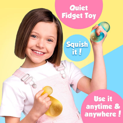 Fidget Toy Stress Cube 3 Pack - Squishy Fidget Toys for Anxiety Relief, High Density Gel Filled
