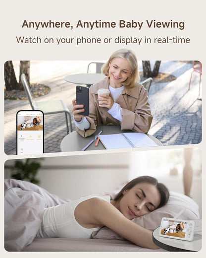 ARENTI Smart Baby Monitor with Camera and Audio, 1080P PTZ Camera with 5-inch Screen, Free