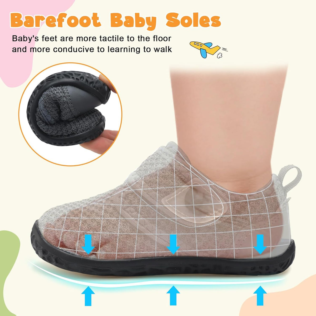 FEETCITY Baby Walking Shoes Barefoot Baby Shoes Infant Sneakers Newborn Crib Shoe Lightweight