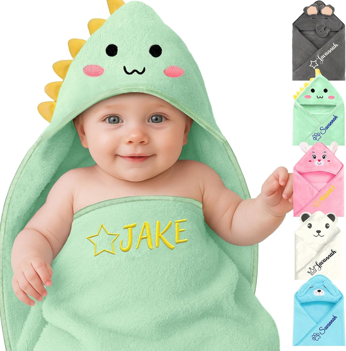 Personalized Baby Towels Hooded with Name, Custom Toddler Bath Towel with Hood for Girl Boy, Warm