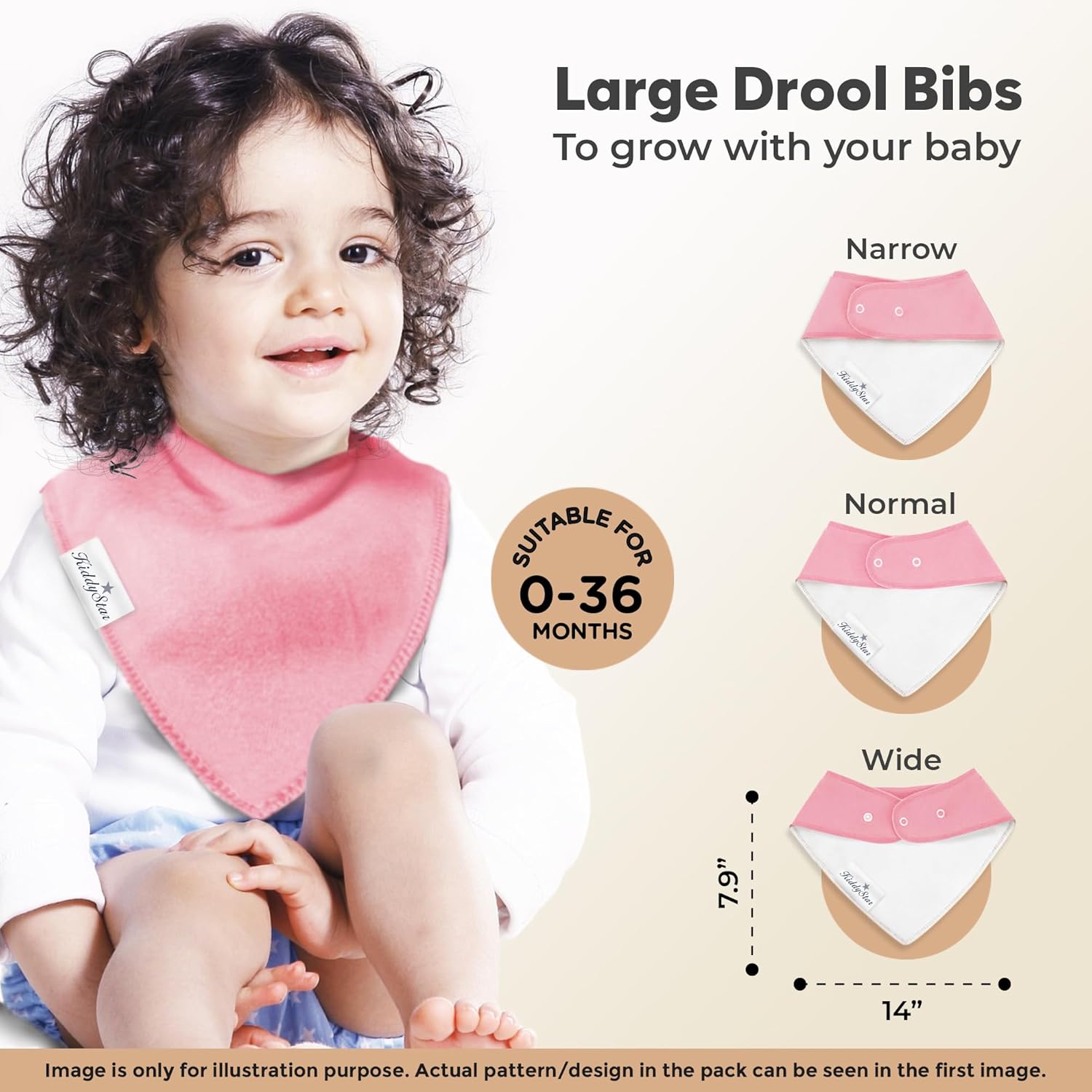 Organic Cotton Baby Bibs – Soft Teething & Drool Bib for Newborns & Toddlers – Hypoallergenic