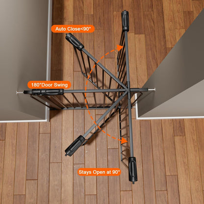 HOOEN 30" Tall Extra Wide Baby Gates for Doorways Stairs 86 to 105 Inch Large Long Pressure Mounted