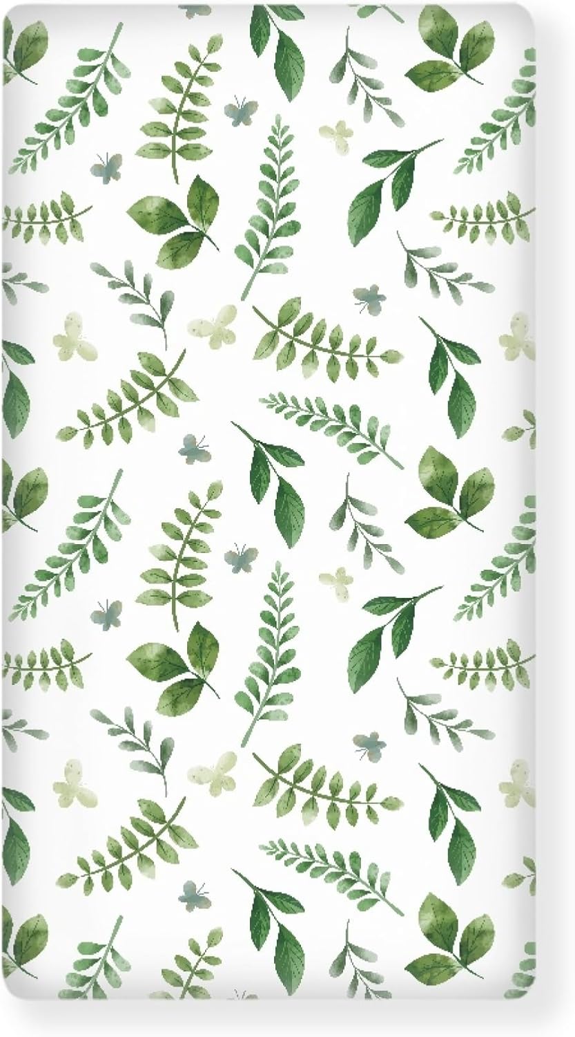 Lovely Green Flower Fitted Crib Sheet Plants Baby Crib Sheet Fit Standard Crib and Toddler