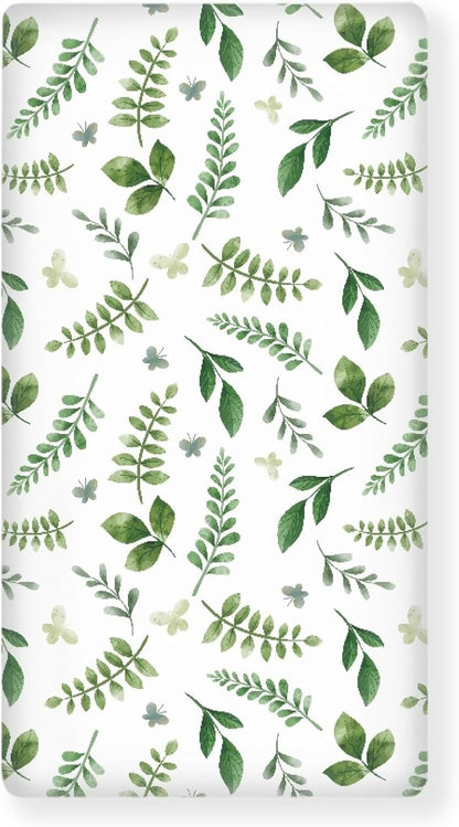 Lovely Green Flower Fitted Crib Sheet Plants Baby Crib Sheet Fit Standard Crib and Toddler