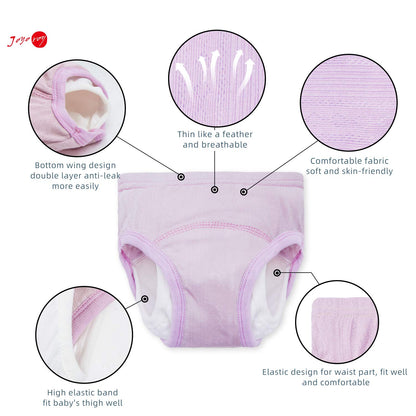 Joyo roy Toddler Girl Underwear Double Thigh Wings for Antileak Little Girls Underwear Potty