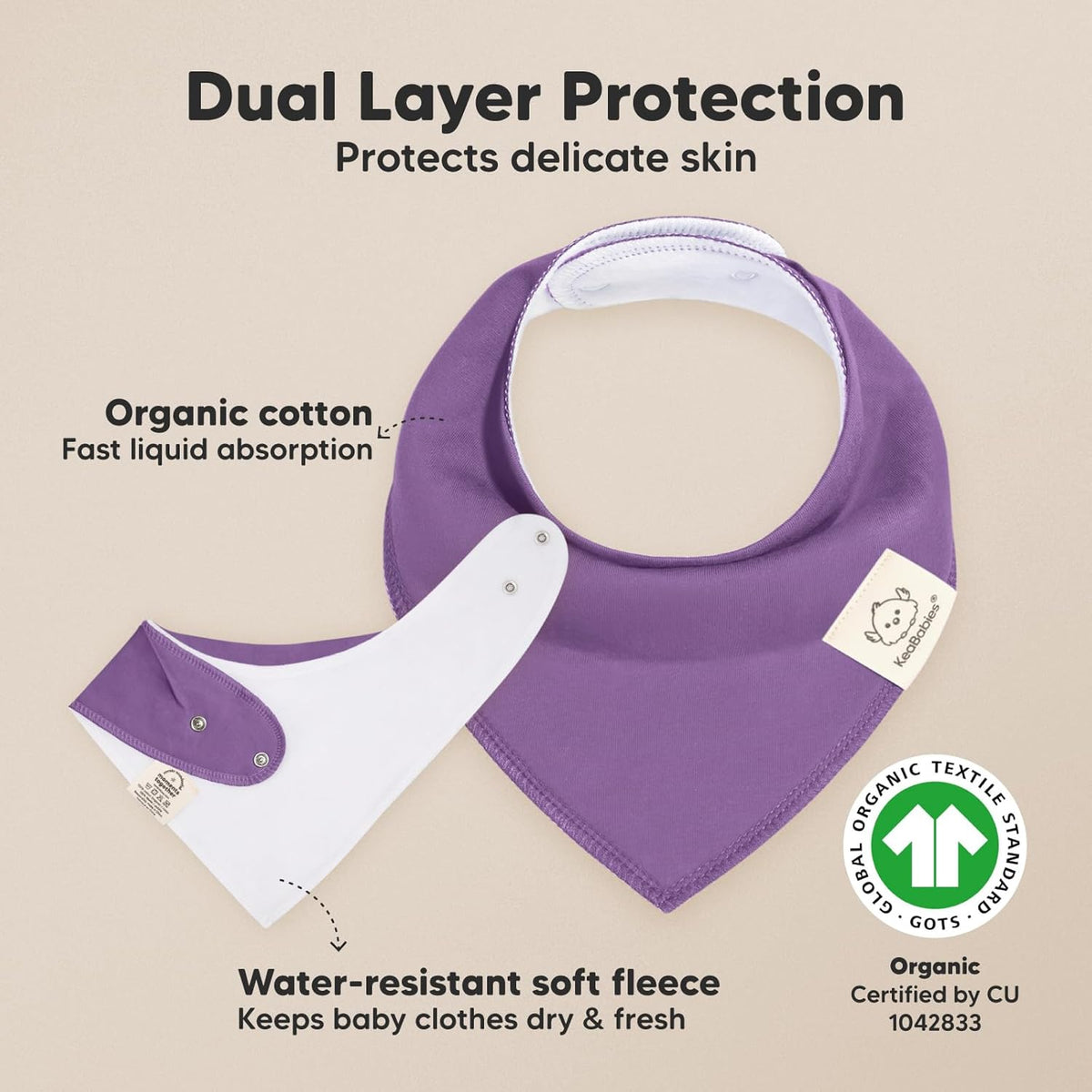 8-Pack Organic Baby Bandana Bibs for Girls - Super Absorbent Triangle Baby Bibs for Drooling and