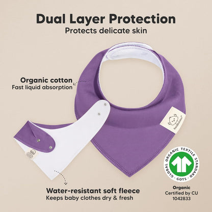 8-Pack Organic Baby Bandana Bibs for Girls - Super Absorbent Triangle Baby Bibs for Drooling and