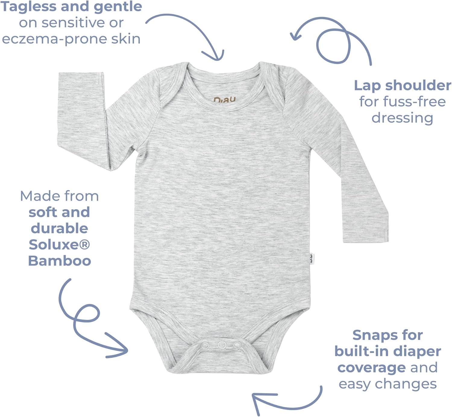 Little Sleepies Long Sleeve Bodysuit for Baby Girls & Boys, Soft Viscose from Bamboo One Piece