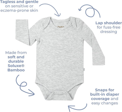 Little Sleepies Long Sleeve Bodysuit for Baby Girls & Boys, Soft Viscose from Bamboo One Piece
