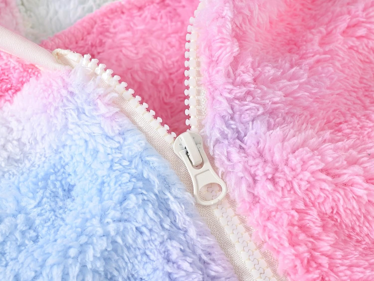 AIWUHE Toddler Boys Girls Hooded Jacket Fleece Hoodie Winter Warm Solid Color Teddy Coat Zip-up