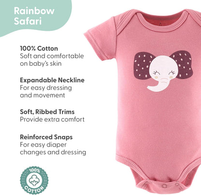 The Peanutshell Baby Girl Short Sleeve Bodysuits - 100% Cotton Infant Outfits, 0-24 Months