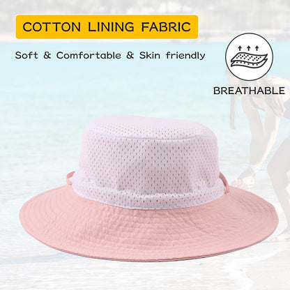 Peecabe Summer Baby Sun Hat for Boys Girls UPF 50+ Wide Brim Toddle Bucket Hat Adjustable Baby