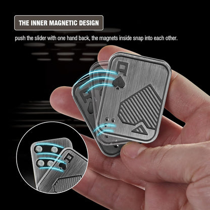 Fidget Toys Adults, EDC Metal Fidget Slider, Magnetic Poker Push Card, Adult Fidget Toy for Anxiety