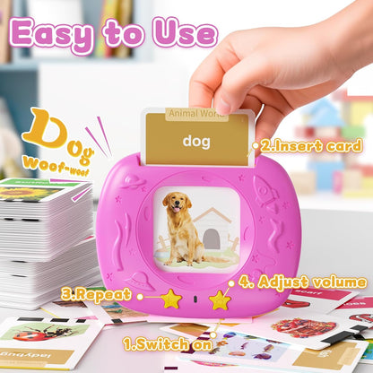 Toddlers Talking Flash Cards with American Accent & 288 Sight Words, Speech Therapy Toys for 1 2 3